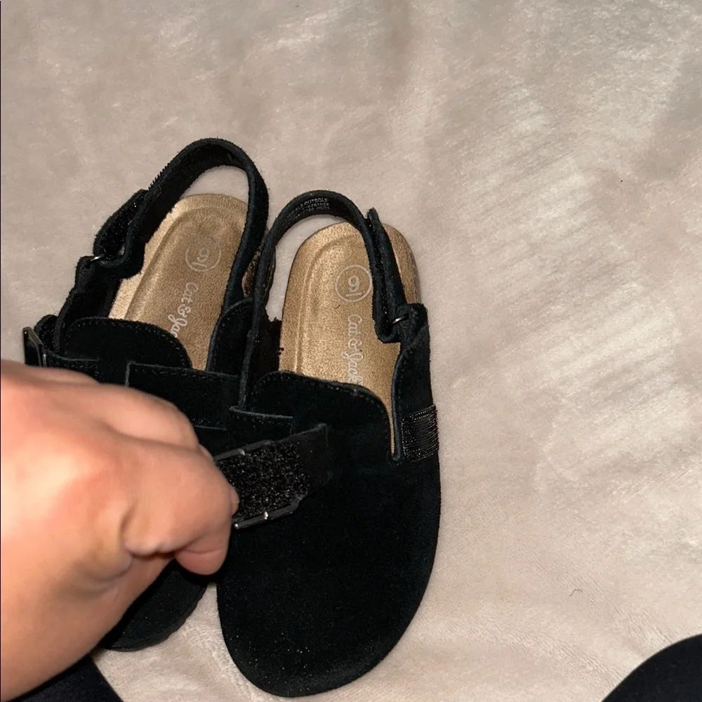 Kids Black Suede Shoes